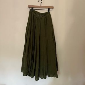 Cold water creek olive maxi skirt